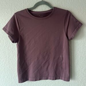 A New Day Mauve Cropped T-Shirt L Short Sleeve Crew Neck Minimalist Tee